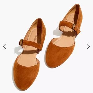 Madewell Alina Mary Jane Flats Brown Suede w/ Buckle